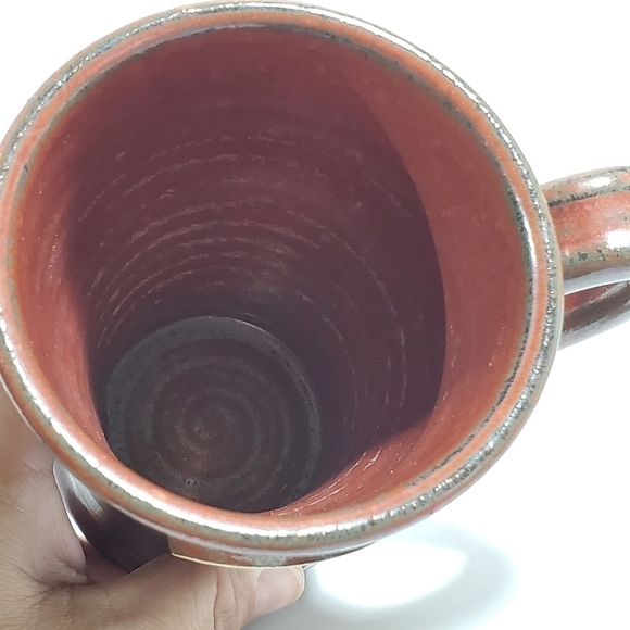 Sunset Hill Hand thrown Stoneware Texas Seal coffee mug Maroon - Picture 10 of 12